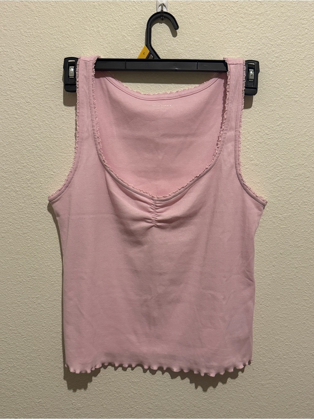 Old Navy Light Pink Ruched Scoop Tank